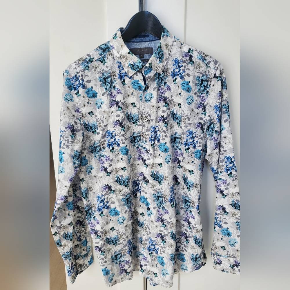 TED BAKER SZ.4 Beautiful floral dress shirt Men's Like new